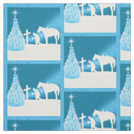 Tissu de prière du cowboy de Noël occidental