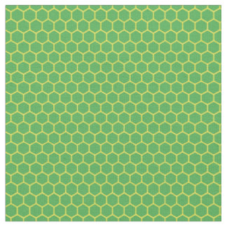 Tissu de style nid d'abeille vert et jaune