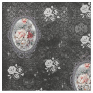 Tissu de style victorien gothique Cameo Rose