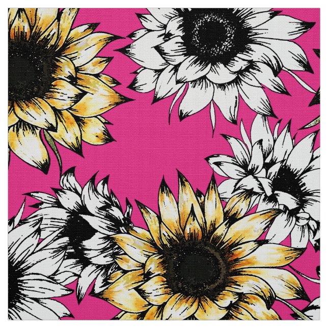 Tissu de tournesol rose (Échantillon)