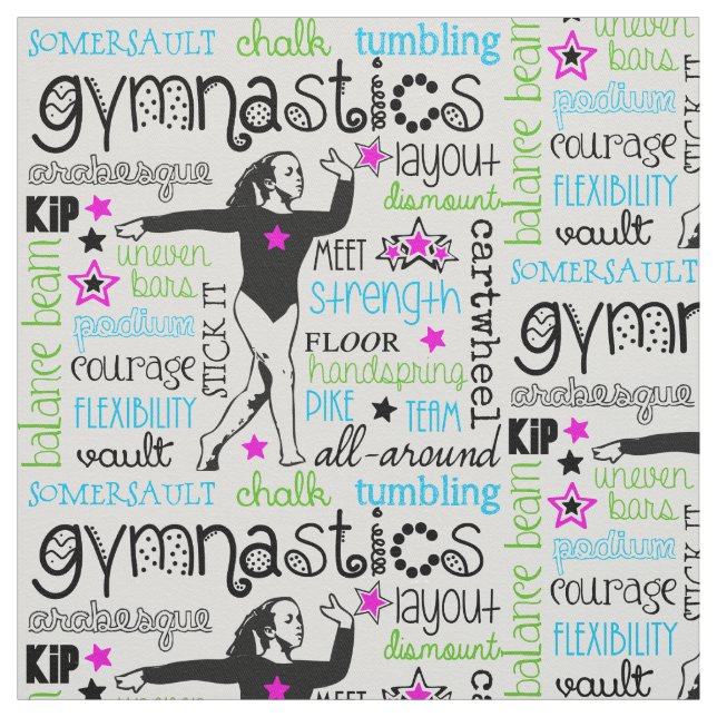 Tissu de typographie de gymnastique (Échantillon)
