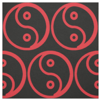 Tissu de Yin Yang - noir, rouge