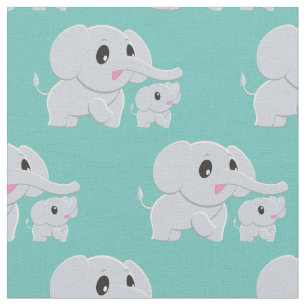 Tissu Décor de la pouponnière Eléphant mignon