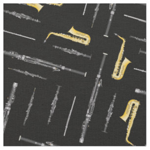 Tissu Décor musicien de Woodwind Band Instruments