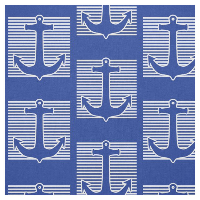 Tissu Découpe bleue/blanche d'Ancre + vos idées (Échantillon)