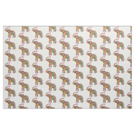 Tissu d'éléphant mignon et coloré