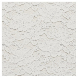 Tissu Dentelle florale blanche de beau Faux romantique