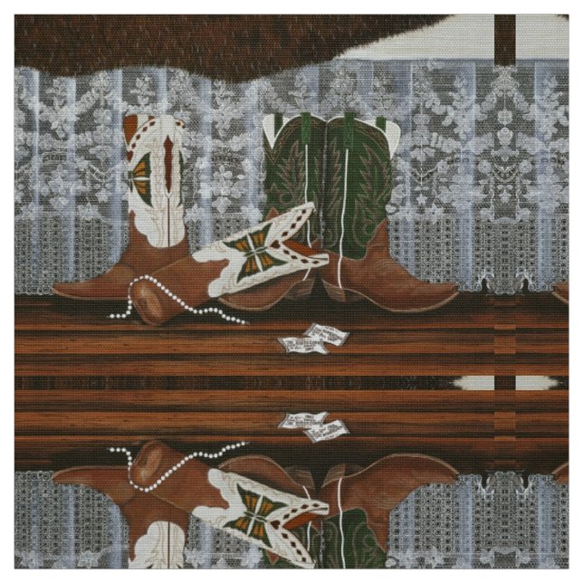 Tissu Dentelles et bottes (Échantillon)