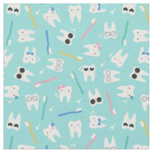 Tissu Dents mignons Dentistesse pédiatrique Motif Turqu