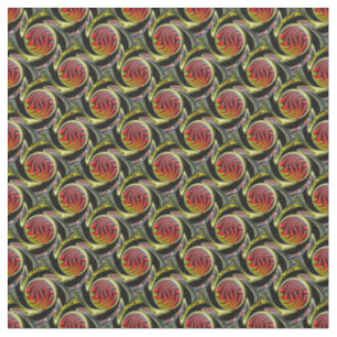 Tissu Déplacer le motif des cercles orange et rouge