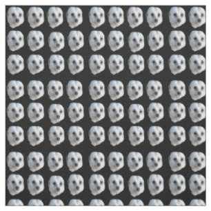 Tissu Des Visages De Meerkat Blanc Sur Noir,