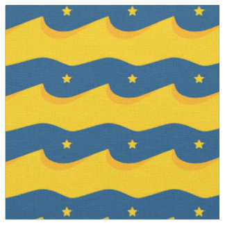 Tissu Desert in the night - a blue and yellow pattern