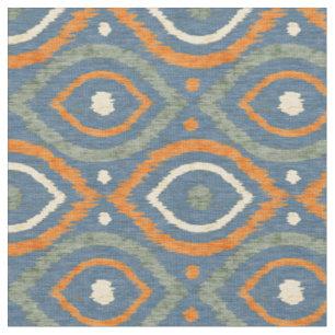 Tissu Design abstrait rétro en bleu Ikat style navajo
