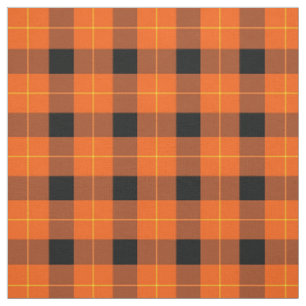 Tissu Designer plaid /tartan motif orange et noir