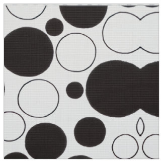 Tissu dessin à pois noirs et blancs surdimensionnés