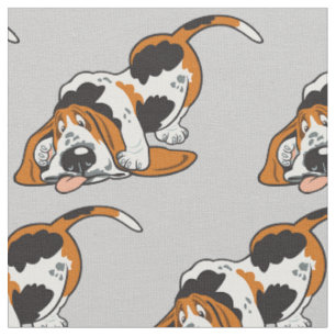 Tissu dessin animé Basset Hound