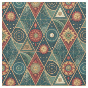 Tissu Dessin d'art de mandala géométrique bohème triangu