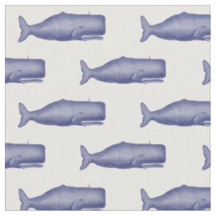 Tissu Dessin de baleine vintage du 19e siècle N