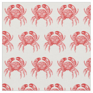 Tissu Dessin vintage de crabe rouge no 1
