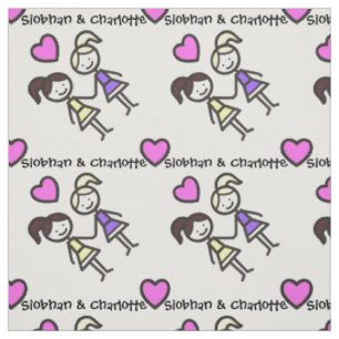 Tissu Deux Mignonnes Lesbiennes Gay Avec Motif Coeur