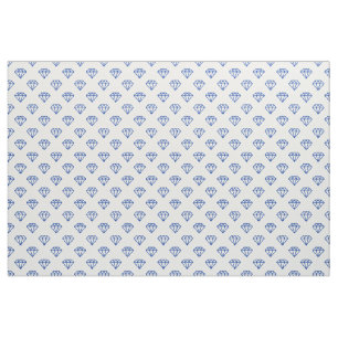 Tissu Diamant - Marine en blanc