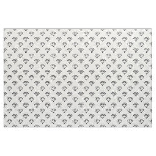 Tissu Diamant - Noir sur Blanc
