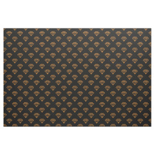 Tissu Diamant - orange clair sur noir