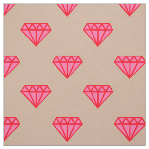 Tissu Diamant : rose et rouge