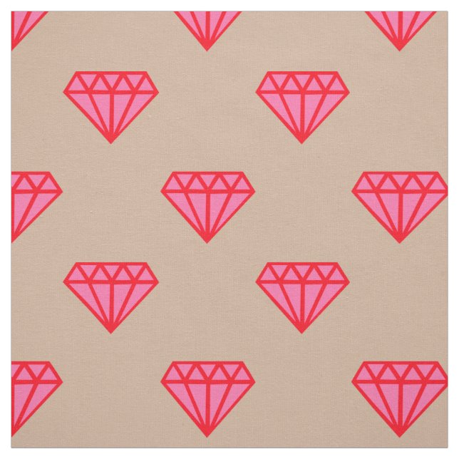 Tissu Diamant : rose et rouge (Échantillon)