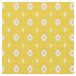 Tissu Diamants blancs jaunes Motif géométrique