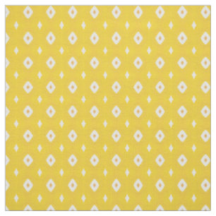 Tissu Diamants blancs jaunes Motif géométrique