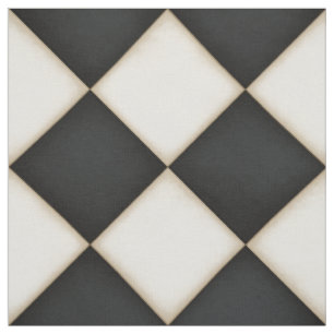 Tissu Diamants blancs noirs et antiquités (grande échell