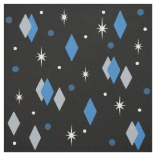 Tissu Diamants de l'âge de l'espace bleu gris noir
