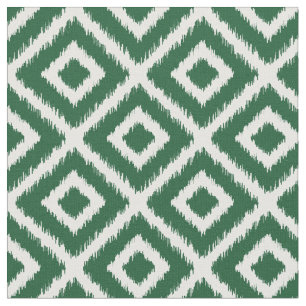 Tissu Diamants d'Ikat Vert Chasseur