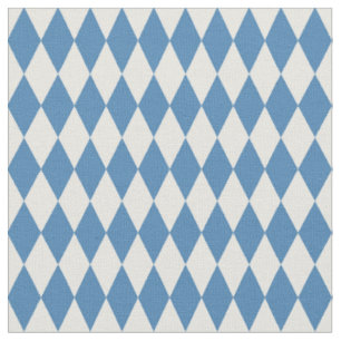 Tissu Diamants Harlequin Bleu Acier et Ivoire