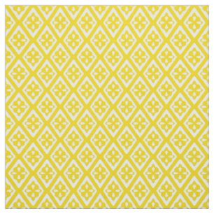 Tissu Diamants médiévaux - or moutarde et blanc