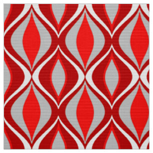 Tissu Diamants modernes de la moitié du siècle, rouge
