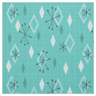 Tissu Diamants modernes du milieu du siècle Aquamarine