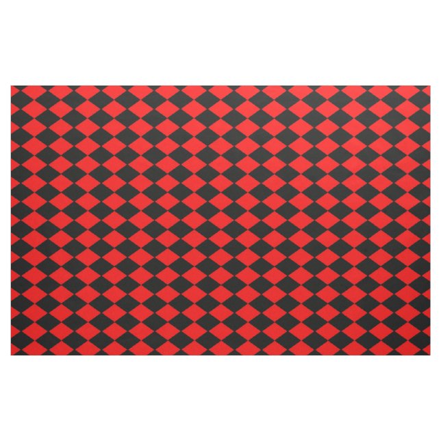 Tissu Diamants noirs rouges (Yard)