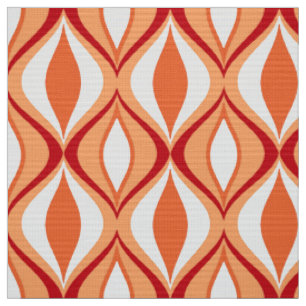 Tissu Diamants, orange et blanc modernes de la moitié d