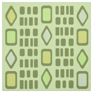 Tissu Diamants rétro Rectangles Chartreuse