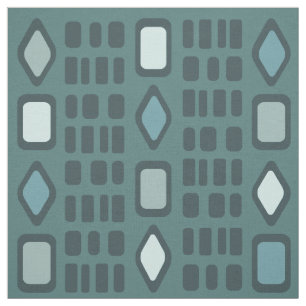 Tissu Diamants rétro Rectangles Turquoise