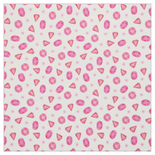 Tissu Diamants roses Pierres et bijoux Motif