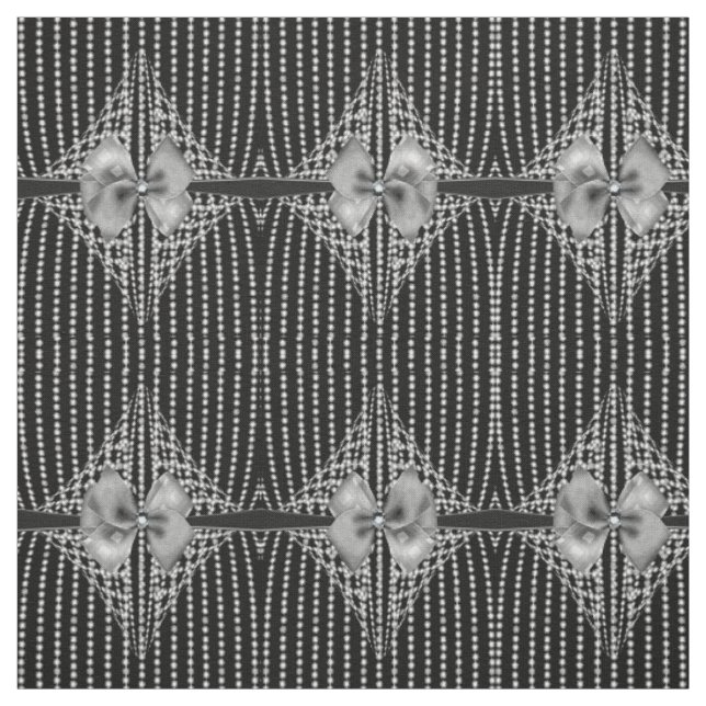 Tissu Diamond Bows Élégant Goth Motif Fabric (Échantillon)