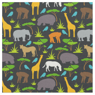 Tissu d'impression d'animaux de safari