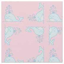 Tissu d'impression de baleine rose