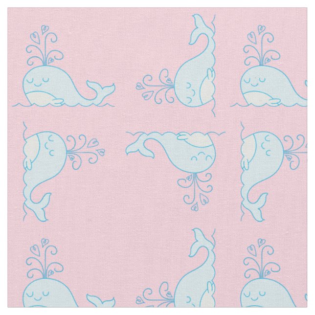 Tissu d'impression de baleine rose (Fermer)