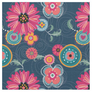 Tissu d'impression de griffonnage de Boho