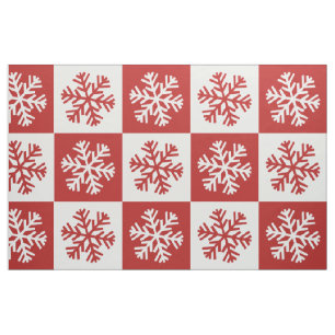Tissu d'impression en damier blanc rouge