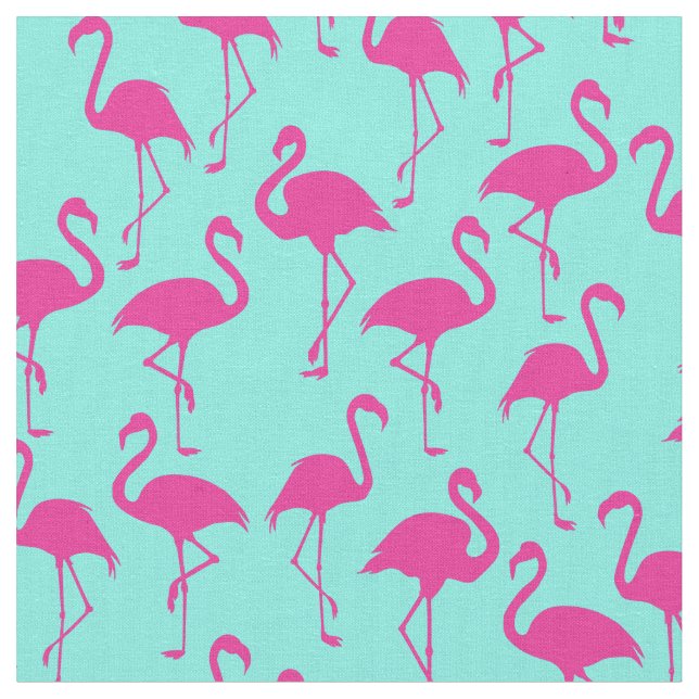 Tissu d'impression Tropical Pink Flamant rose Cute (Fermer)